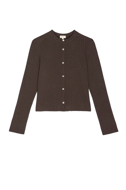 The Sweater Rib Cardi - Espresso