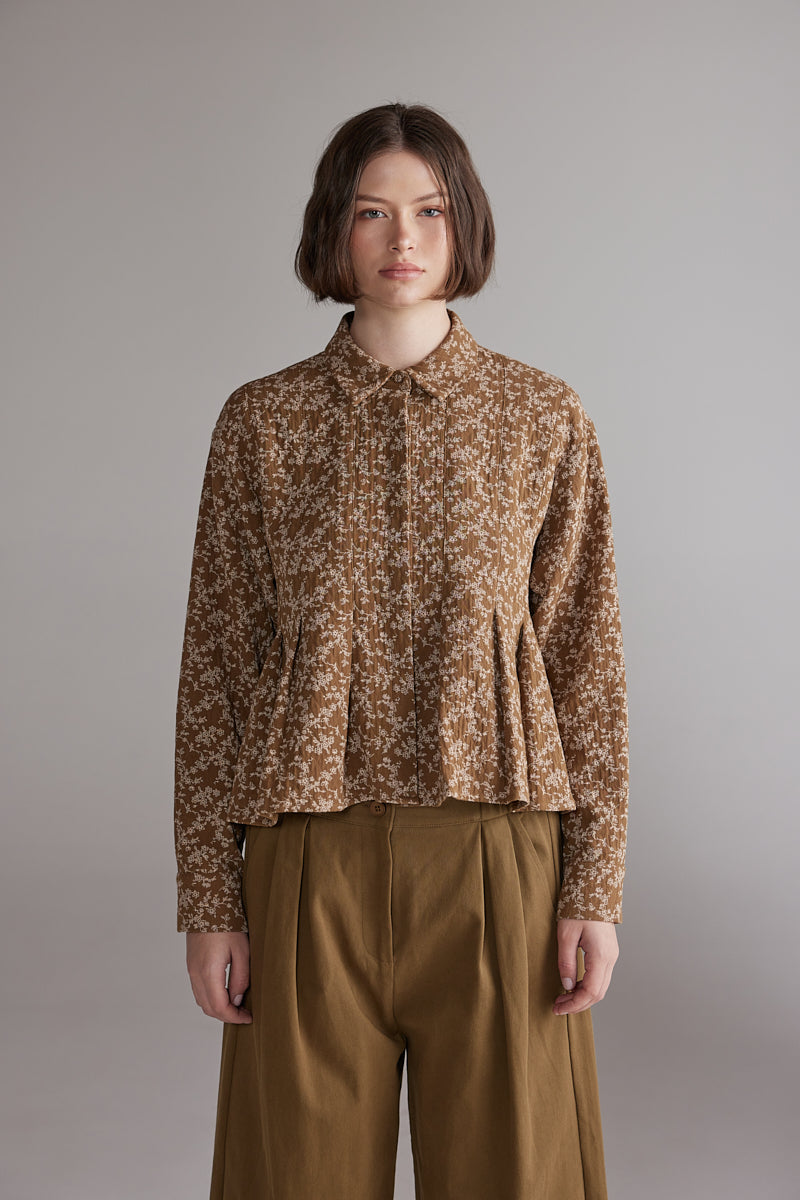 Printed Pleated Blouse