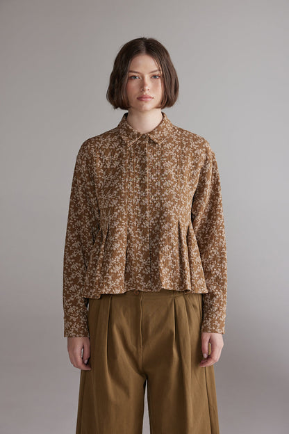 Printed Pleated Blouse