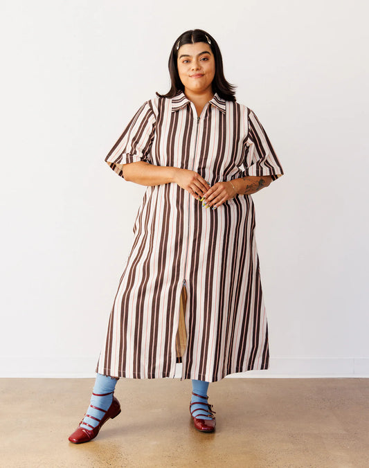 Long Utility Dress - Stripe