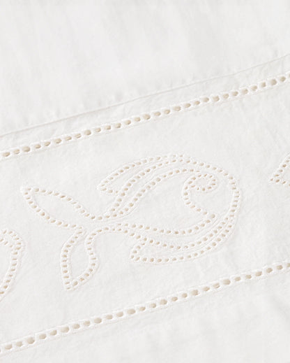 Brigitte Embroidered Relaxed Pants - White