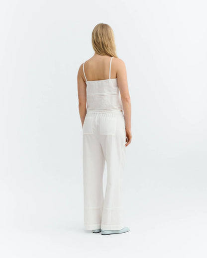 Brigitte Embroidered Relaxed Pants - White