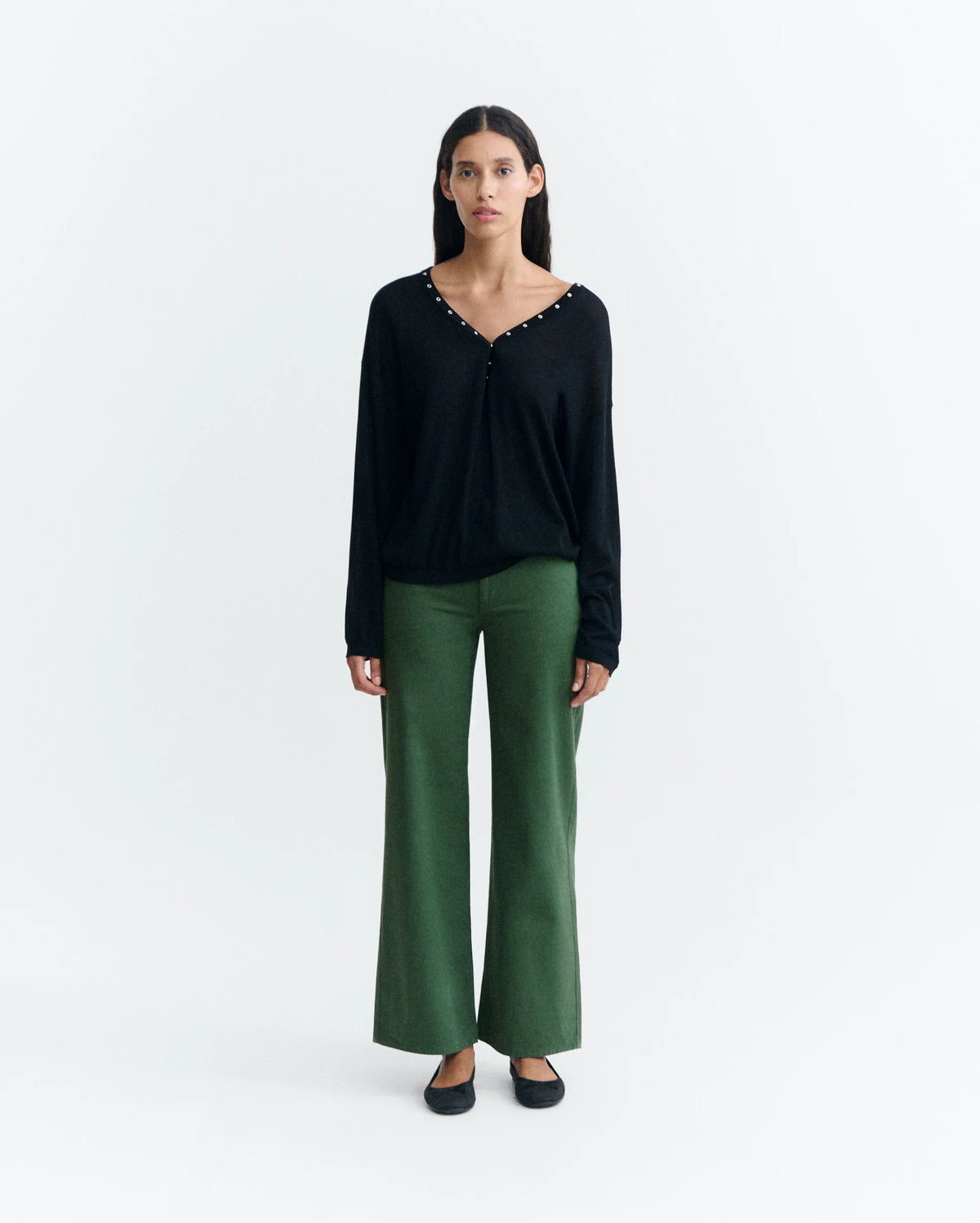 Kettan Trousers - Low-Rise Hand-Embroidered