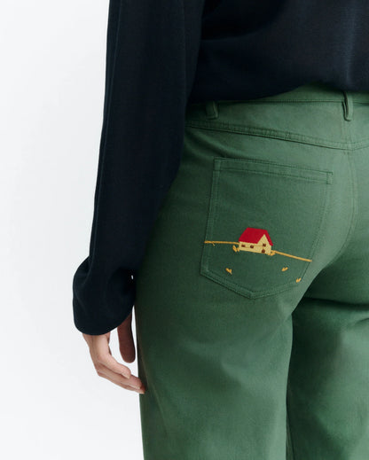 Kettan Trousers - Low-Rise Hand-Embroidered