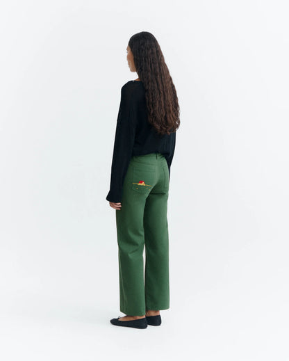 Kettan Trousers - Low-Rise Hand-Embroidered