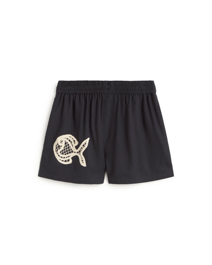 Geraldine Shorts - Hand Embroidered Fish