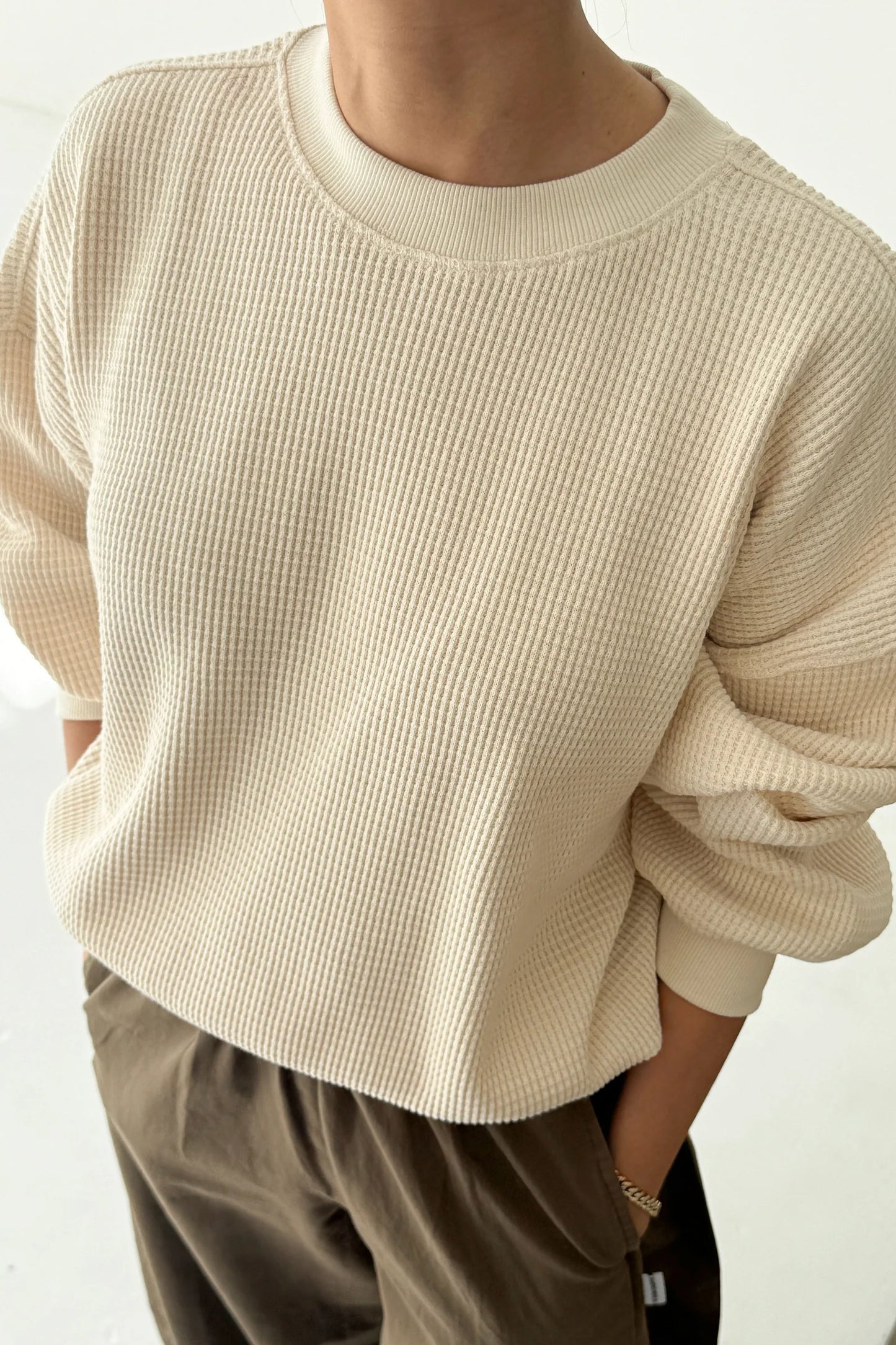 PREORDER Waffle Core Sweatshirt - Naturel