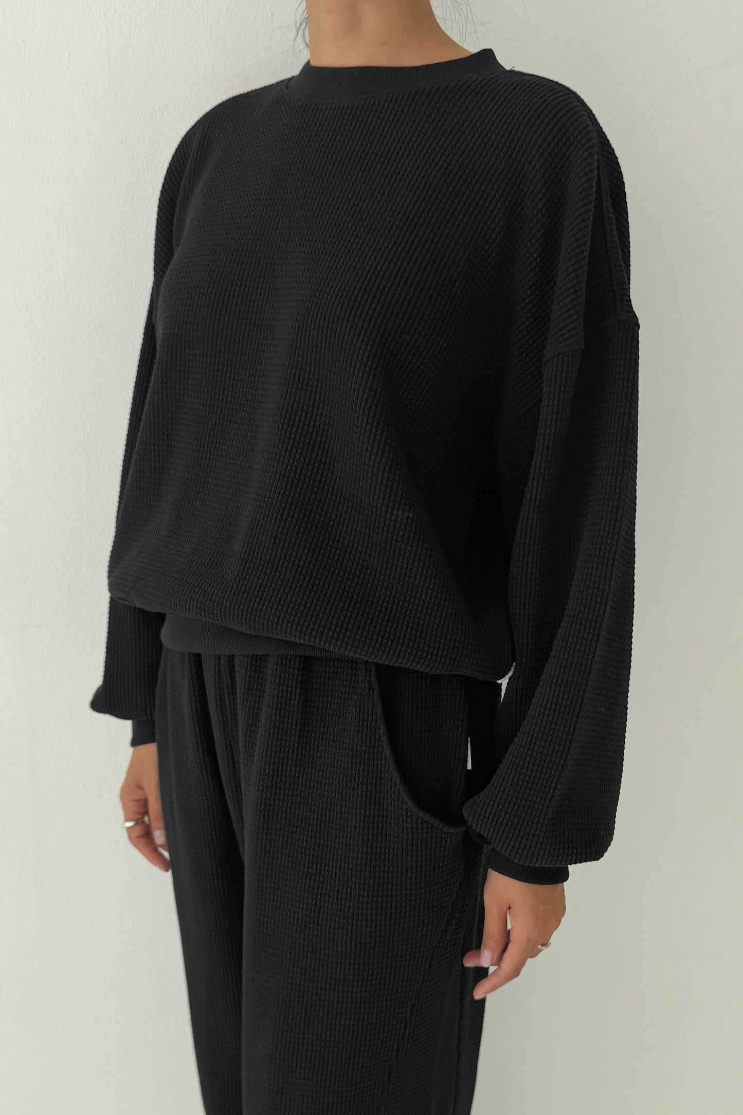 PREORDER Waffle Core Sweatshirt - True Black