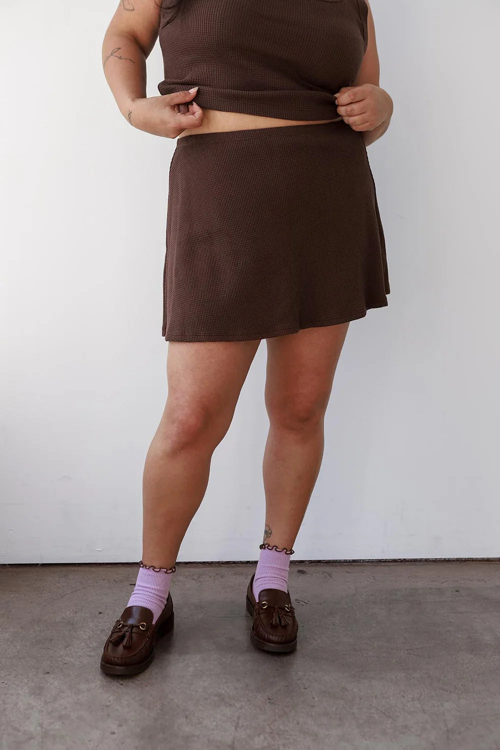 Waffle Skort - Chocolate