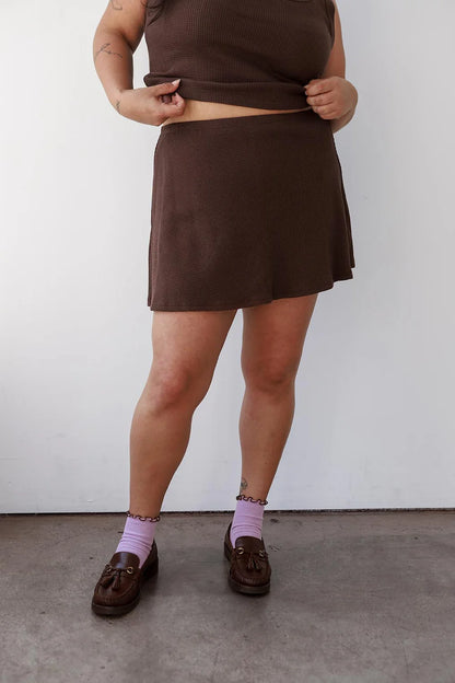 Waffle Skort - Chocolate