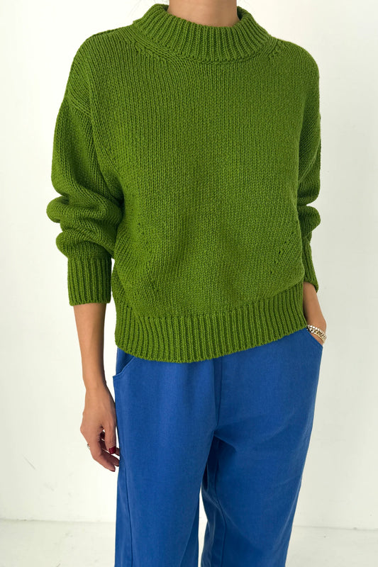 Zoe Cotton Sweater - Avocado