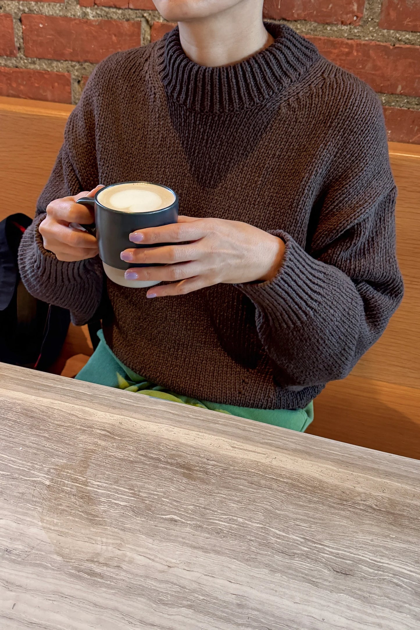 Zoe Cotton Sweater - Brown