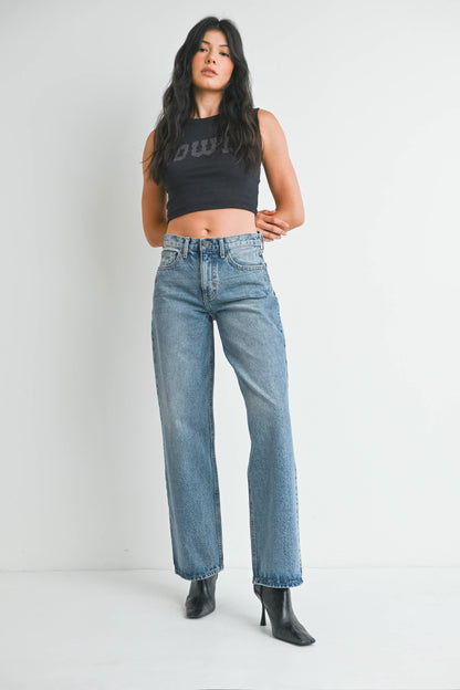 The Relaxed Straight Leg Jean - Medium Denim