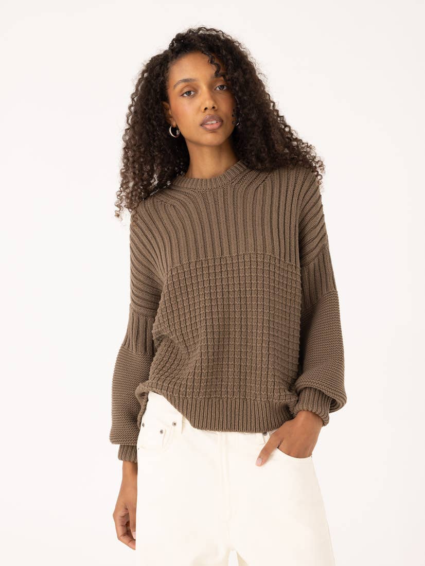 Delčia Organic Cotton Sweater - Earth Brown
