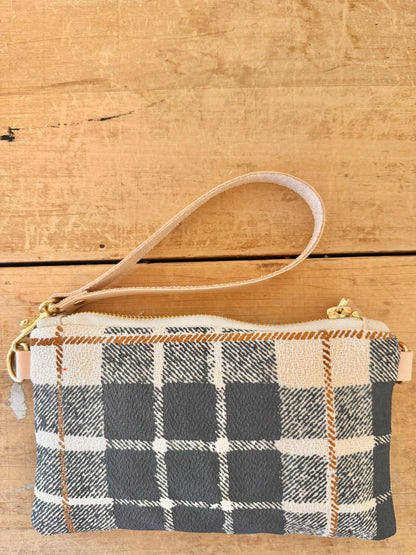 Two Color Tartan Plaid Ellie Wristlet - Multiple Colors