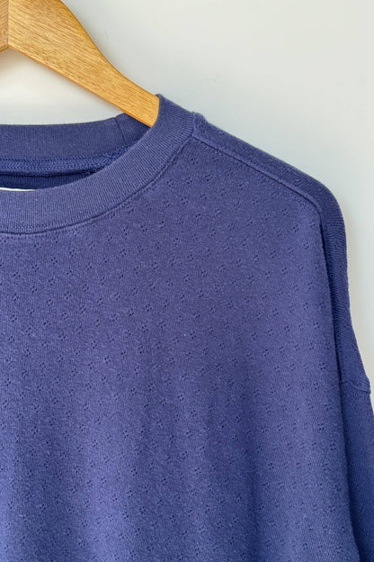 Pointelle Core Sweatshirt - Navy