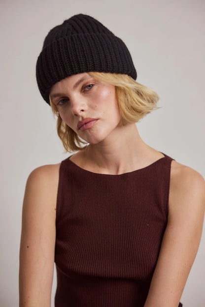Merino Wool Beanie - Classic Black