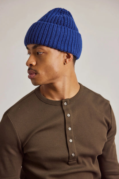 Merino Wool Beanie - Denim Blue