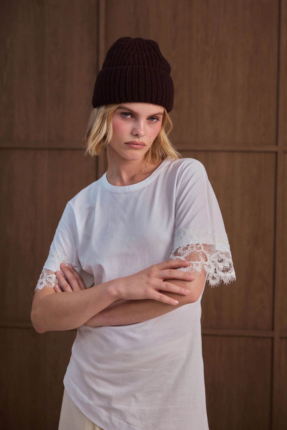 Merino Wool Beanie - Espresso Brown