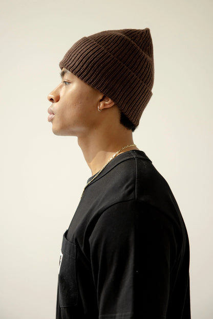 Merino Wool Beanie - Earth Brown