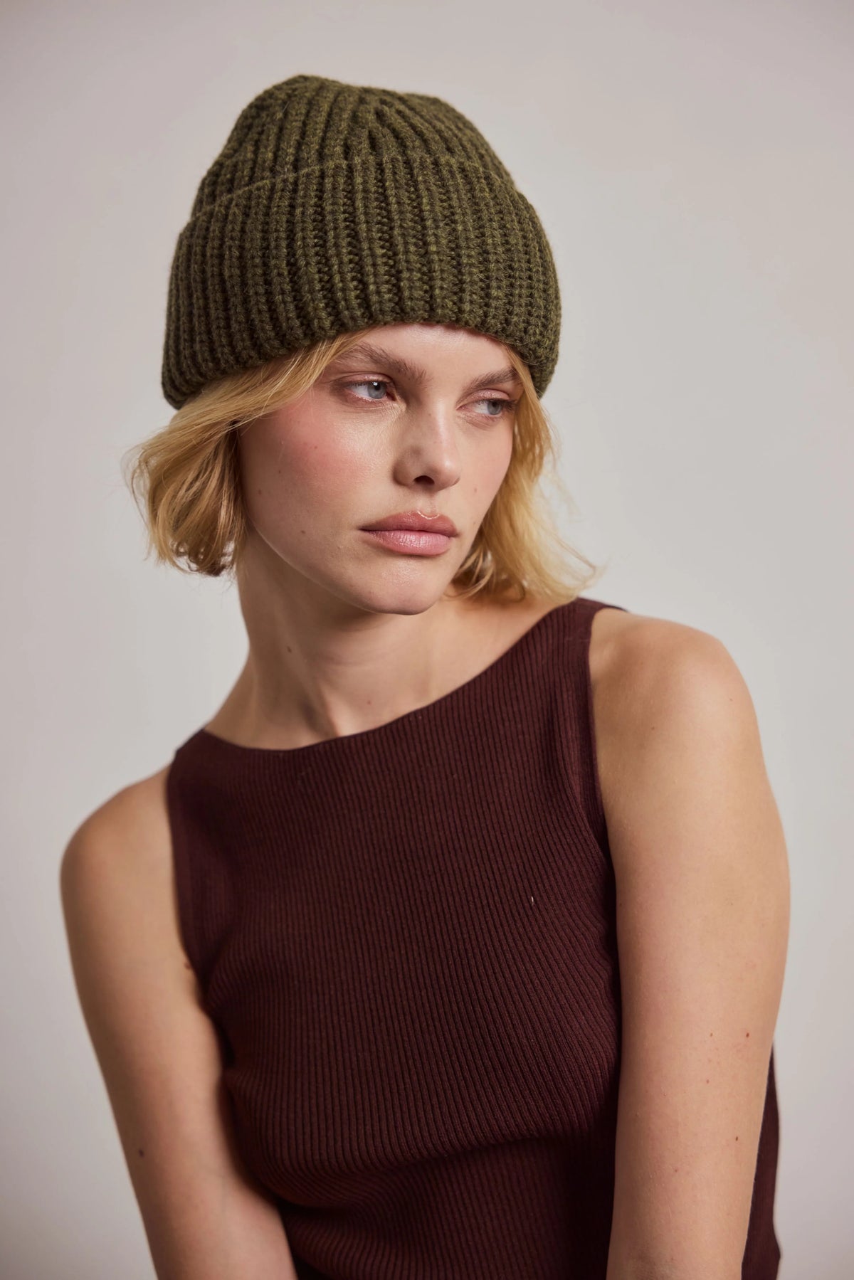Merino Wool Beanie - Mountain Green