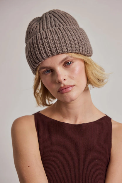 Merino Wool Beanie - Earthly Grey
