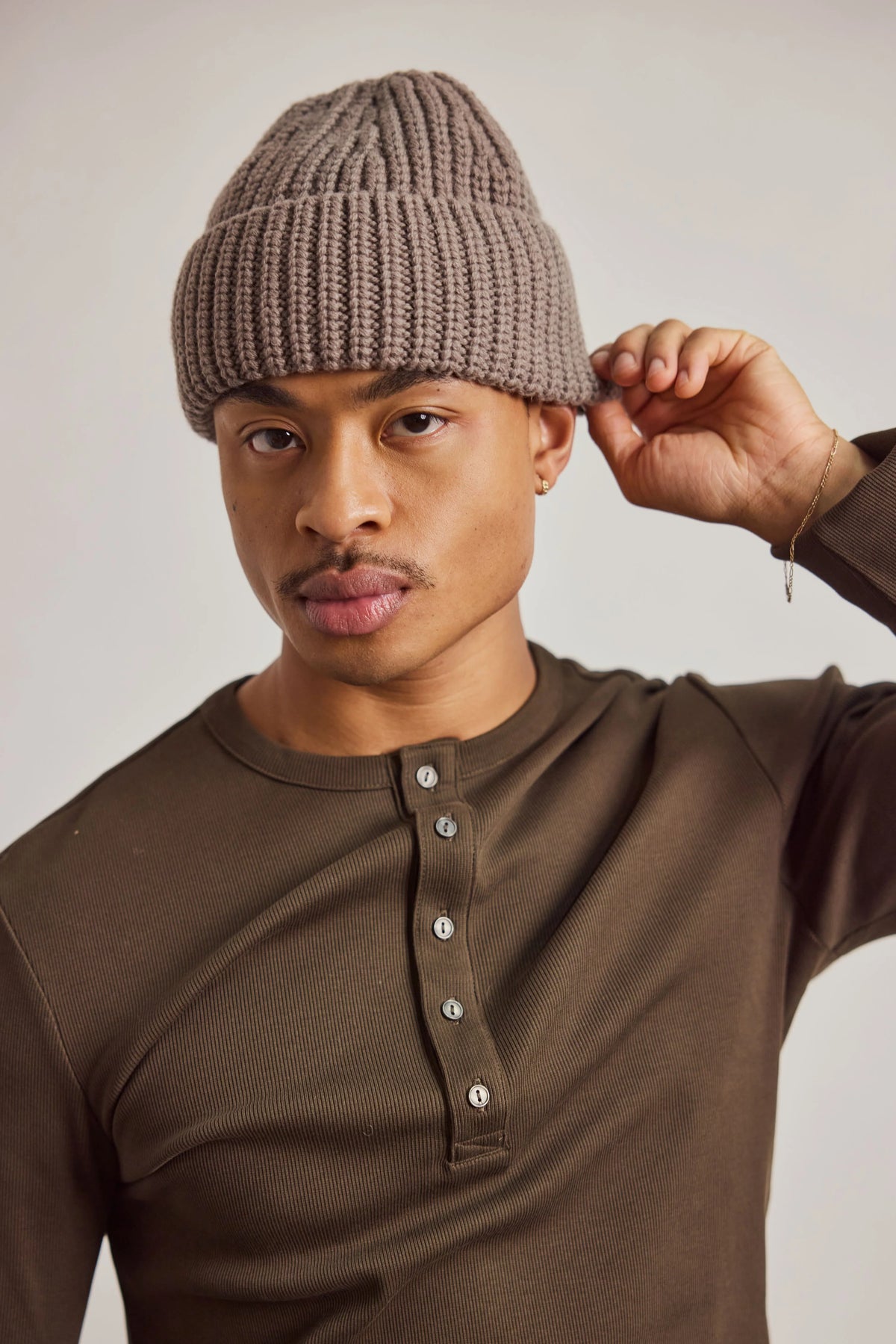 Merino Wool Beanie - Earthly Grey