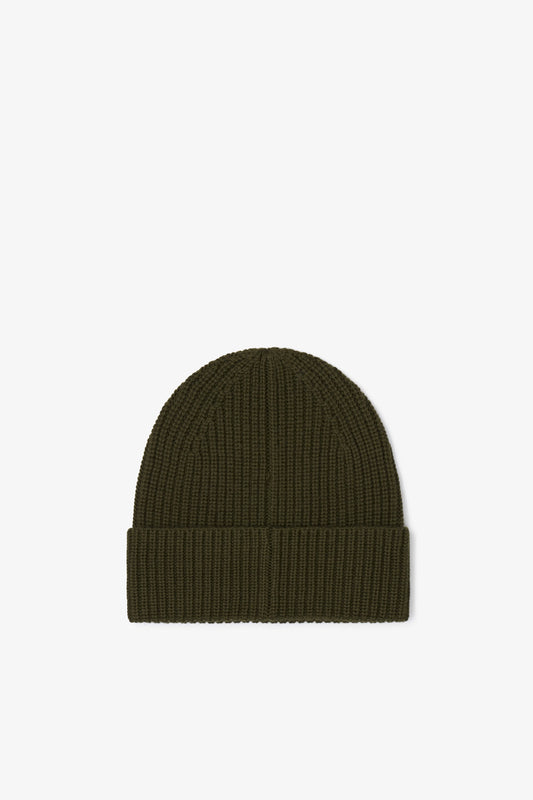 Merino Wool Beanie - Khaki Evergreen