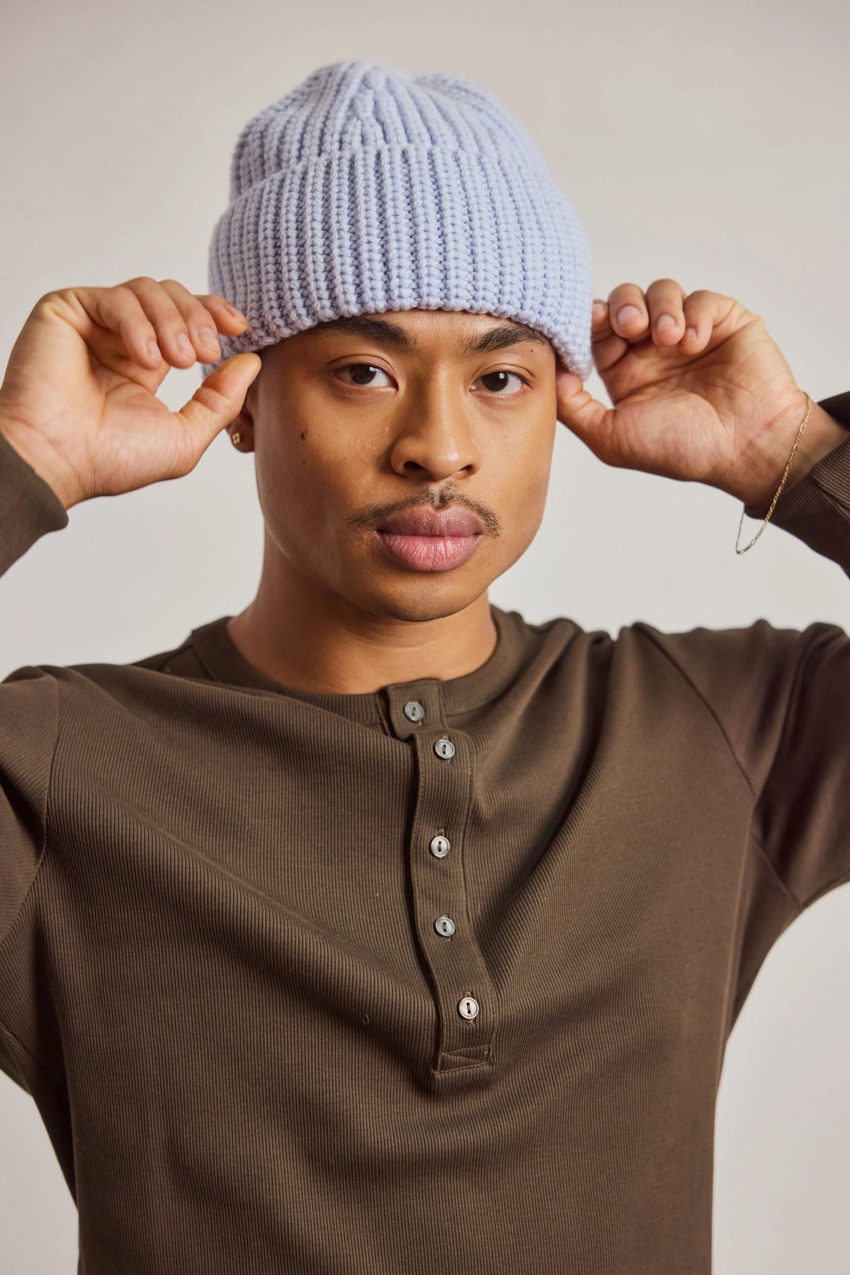 Merino Wool Beanie - Aura Blue