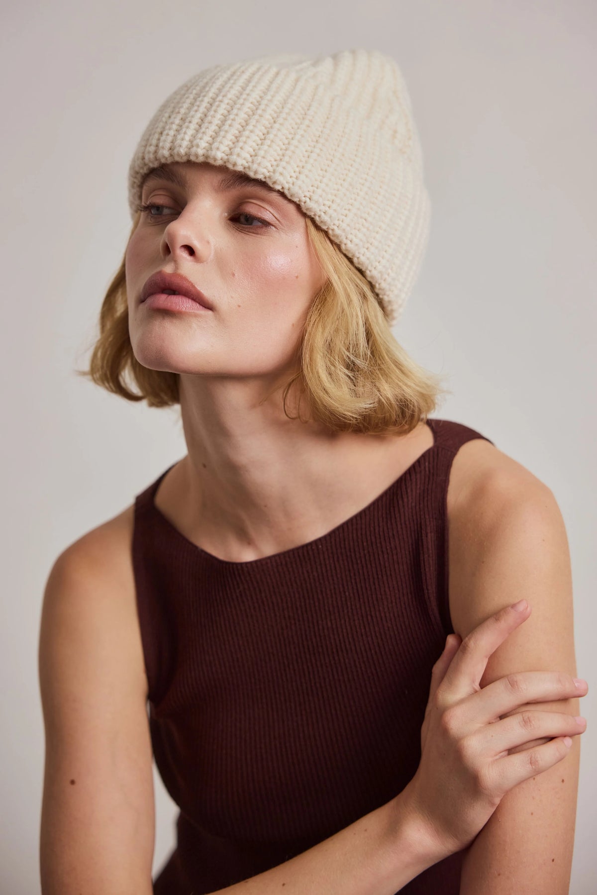 Merino Wool Beanie - Off White