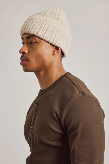 Merino Wool Beanie - Off White