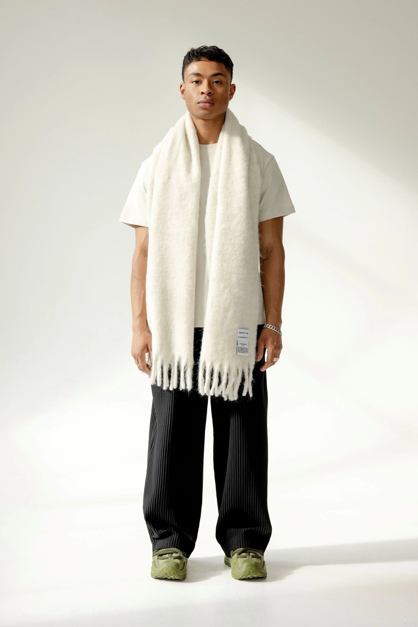 The Reykjavik Scarf with RWS Wool - Natural White