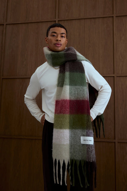 The Reykjavik Scarf - Mossy Green Check