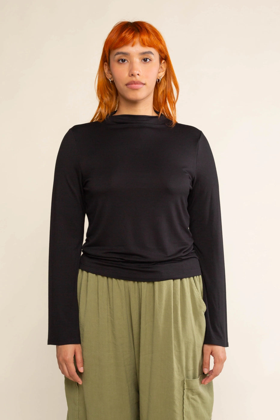 Kie Bamboo Mock Neck Long Sleeve