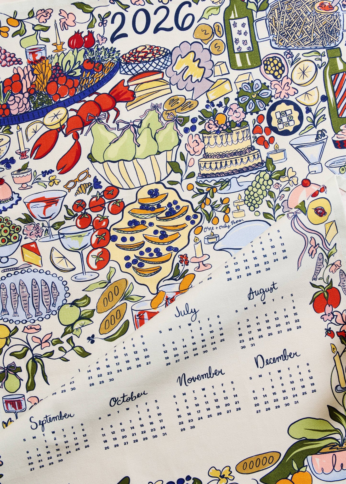 Feast & Flourish 2026 Calendar Tea Towel