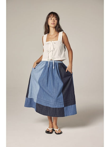 Contrast Midi Skirt