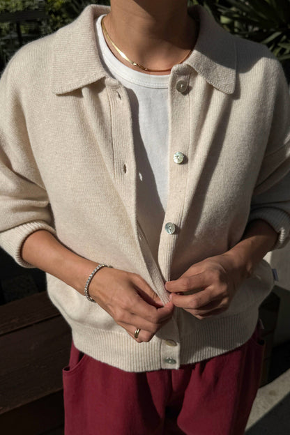 PREORDER Lou Cashmere Cardigan - Oatmeal