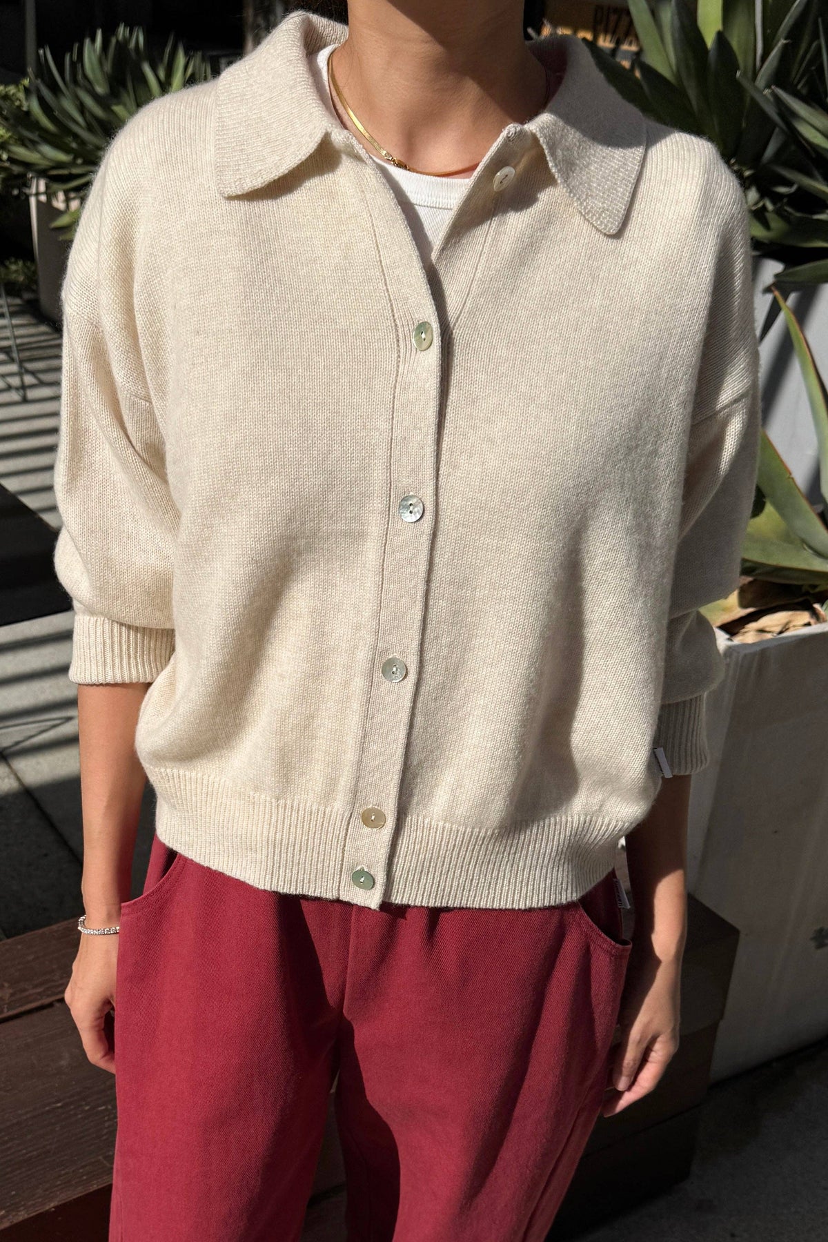 PREORDER Lou Cashmere Cardigan - Oatmeal