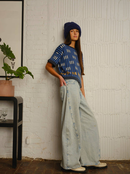 Bauhaus Short Sleeve Sweater Tee - Garnet