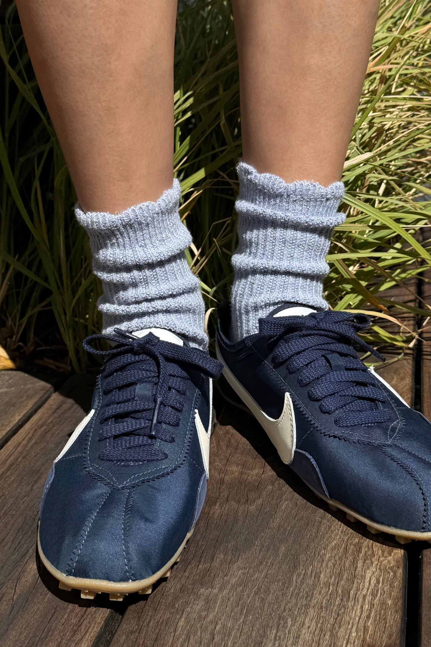 Linen Scallop Socks - Multiple Colors