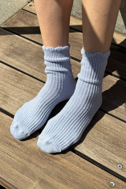 Linen Scallop Socks - Multiple Colors
