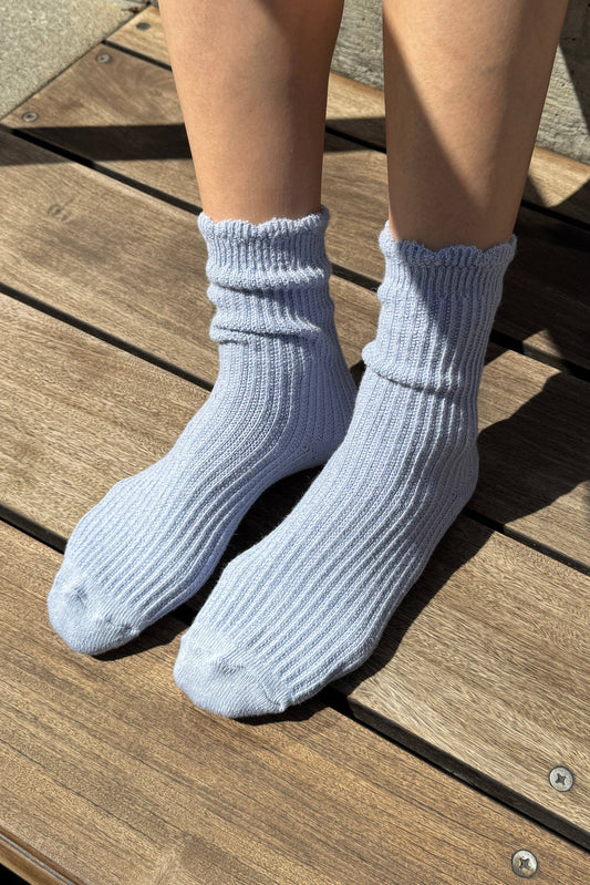 Linen Scallop Socks - Multiple Colors