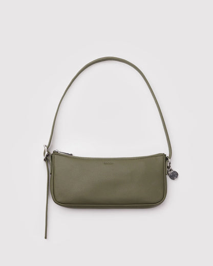 Recycled Leather Pochette - Loden