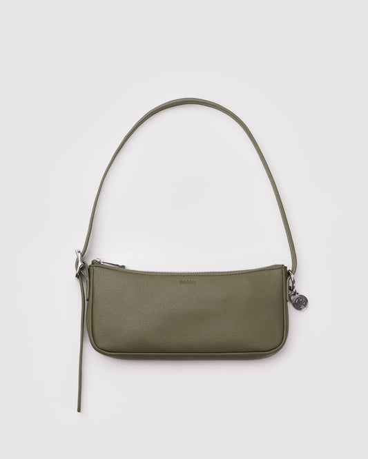 Recycled Leather Pochette - Loden