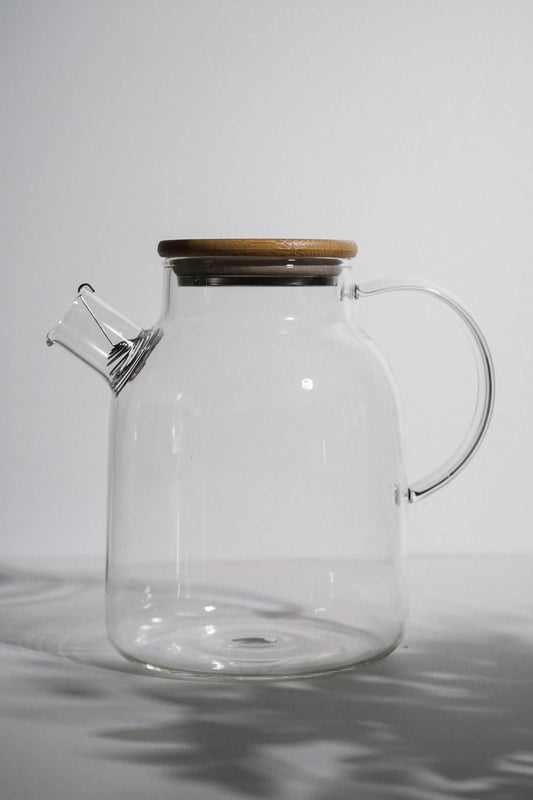 Teapot with Bamboo Lid - 1.8L / 60oz | Borosilicate Glass