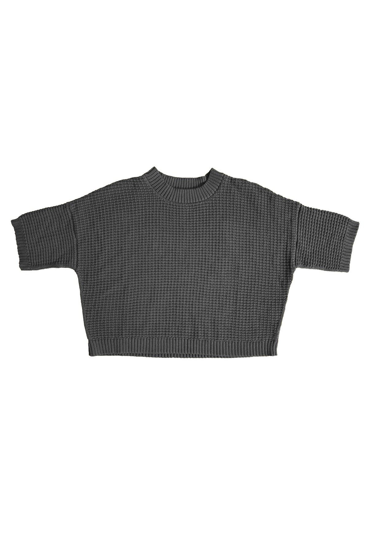 Cody Waffle Tee - Charcoal