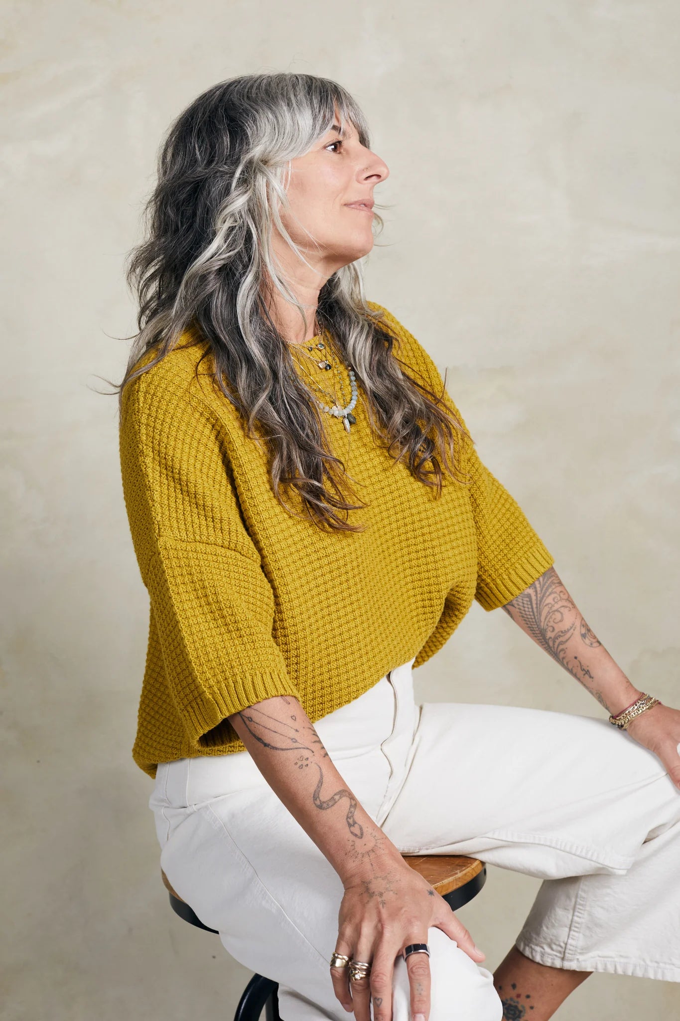 Cody Waffle Tee - Chartreuse