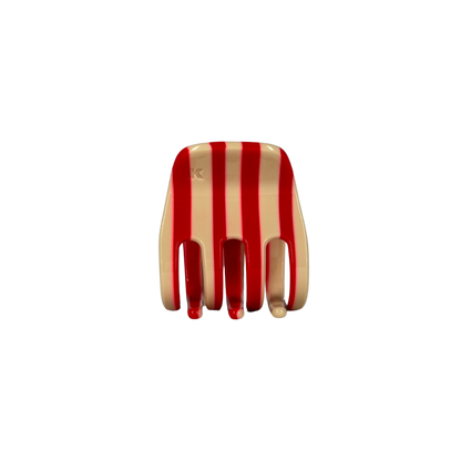 Small Hair Claw Clip — Peppermint Stripe