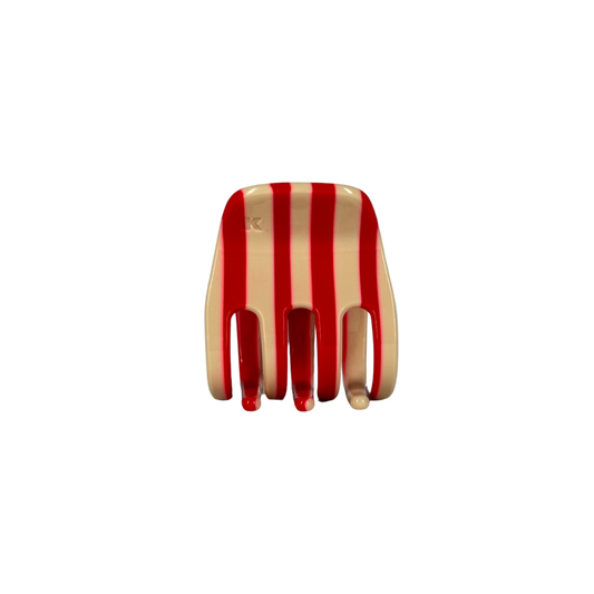 Small Hair Claw Clip — Peppermint Stripe