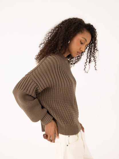 Delčia Organic Cotton Sweater - Earth Brown